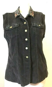 Woolrich Women Embellishment Corduroy Vest Size Large - Picture 1 of 6