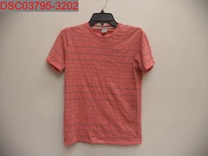 Pre-Owned - Calvin Klein Jeans Boys' Coral & Grey Stripe Tee, Size L (14/16) - Picture 1 of 7