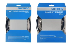 Shimano Road Inner And Outer Shift Gear And Brake Cableset In Black - Picture 1 of 1