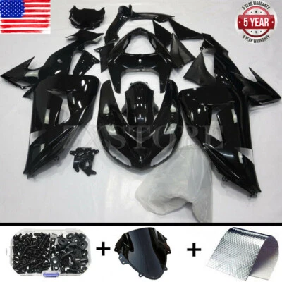 Kit de carenado ABS para Kawasaki Ninja ZX10R 2006 2007 negro brillante + tornillo de perno 07s Foto 1 de 4