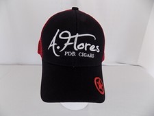 A. Flores PDR Cigars Black Baseball Cap Hat Adjustable Size W/Red Star on Bill