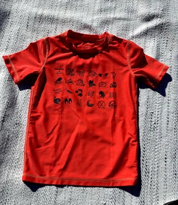 Gap Shirt Extra Small 4-5 Orange Wet Suit Printed Suarf Swimming Top Kids Boys - Picture 1 of 6