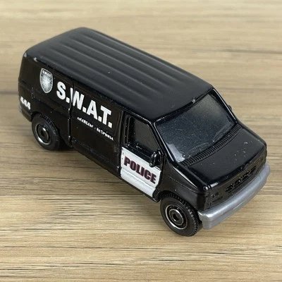 Matchbox Ford Panel Van Swat Black 1:80 Diecast Car Police Van Loose Mattel - Image 1 of 4