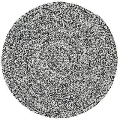 Плетеный коврик для двери цвета слоновой кости/черный 3 фута x 3 фута круглый однотонный ковер - Изображение 1 из 4