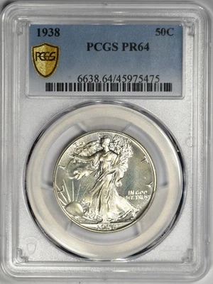 1938 WALKING LIBERTY HALF DOLLAR PROOF ~ PCGS PR64 - Image 1 of 4