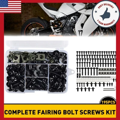 Полный комплект винтов обтекателя болтов подходит для Kawasaki Ninja ZX6R 7R ZX9R ZX12R ZX14 - Изображение 1 из 4