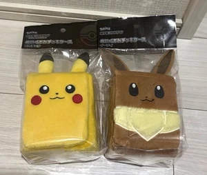 Pokémon Plush Deck Box Case Pikachu Eevee Card Game Center Japan NEW - Picture 1 of 1
