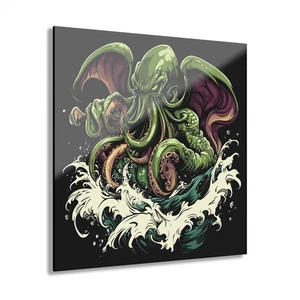 Cthulhu Rising Fantasy Acrylic Wall Art Print, Unique Gift for Art Lovers, - Picture 1 of 6