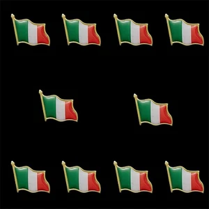 10 PIEZAS Broche Pin Banderas Nacionales de Italia Esmaltado Bandera del País Italiano Decoración - Imagen 1 de 12