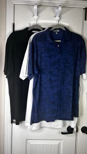Peter Millar Polo Para Hombres XL Lote De 3 Blanco Sólido Azul Camuflaje Negro Golf - Imagen 1 de 19