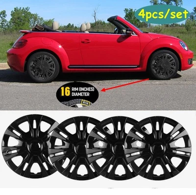 For Volkswagen Beetle 16" Set of 4 Wheel Covers Hub Caps R16 Tire & Steel Rim - Image 1 of 4