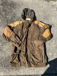 Chaqueta Orvis Vintage Lona Cuero Borde XL Ranger Field Safari Granero Gorp Core - Imagen 1 de 13