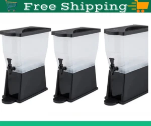 3 PACK Black 3 Gallon Plastic Iced Tea Punch Juice Beverage Drink Dispenser - Picture 1 of 13