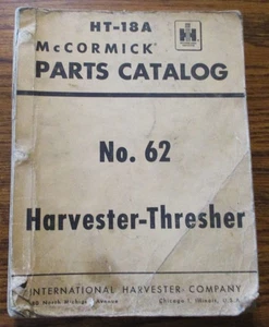 1948 IH International McCormick No 62 Harvester Thresher Parts Catalog HT-18A - Picture 1 of 7