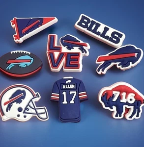 🔥 NEW 8-Pack Buffalo Bills Crocs Shoe Charms Mafia NFL  Josh Allen Helmet Fan! - Picture 1 of 13