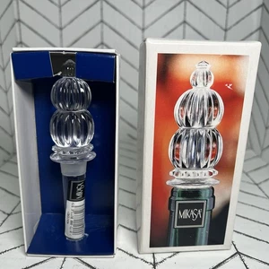 Vintage Mikasa Lead Crystal Bottle Stopper Monterey in Box Measures 5 Inches - Bild 1 von 7