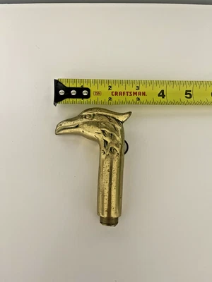 老式古董纯色黄铜猎鹰头仅用于手杖手杖手柄 — 第 1/4 张图片