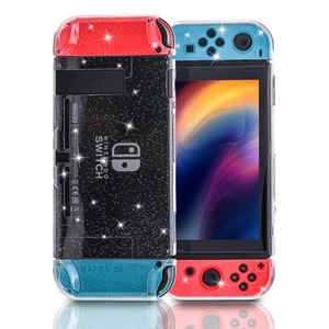 Switch Clear Glitter Case, Switch Protective Case with Tempered Glass Screen ... - Picture 1 of 8