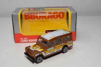 B66 1:43 BBURAGO BURAGO 4171 LAND ROVER RAID ALITALIA RALLY MARRONE NUOVO CON... - Immagine 1 di 4
