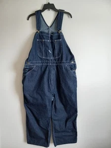 Men's Sears Roebuck Overalls 42x30 Triple Stitched Blue Denim Bib Slightly Used - Picture 1 of 23