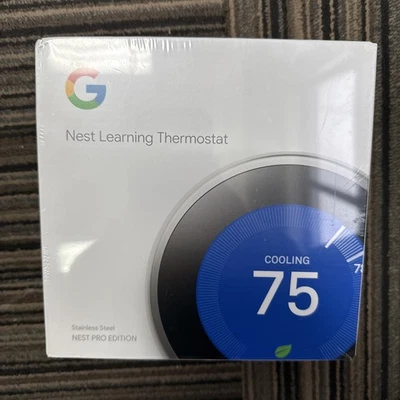 Nest 3rd Generation Programmable Thermostat T3008US Stainless Steel Pro Edition - Image 1 of 4