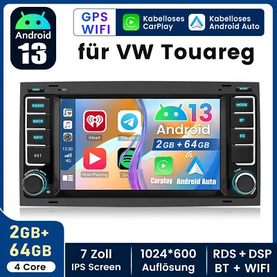 2GB+64GB Android Autoradio Für VW Touareg T5 Multivan Transporter GPS Navi  SWC - Bild 1 von 4