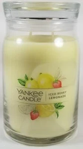 Yankee Candle ICED BERRY LEMONADE Signature Large Jar 20 Oz Yellow Fruit New Wax - Picture 1 of 4