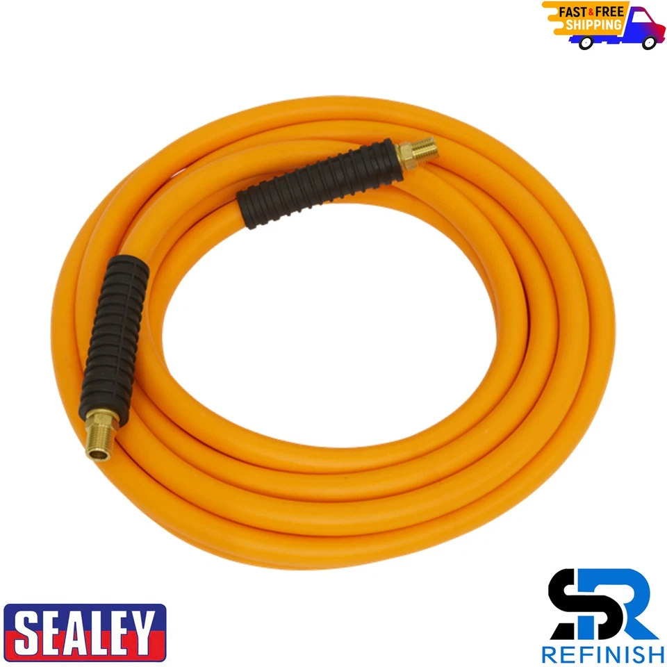 Sealey AHHC5 Air Hose  Hybrid High Visibility with 1/4"BSP Unions 5mtr x Ø8mm - Image 1 of 1