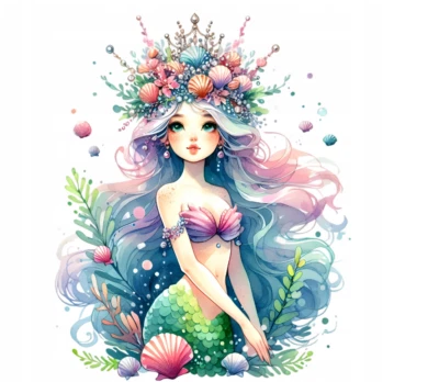 Essbar Meerjungfrau Meer Tortenaufleger Torte  Geburtstag Zuckermasse + TEXT - Bild 1 von 4