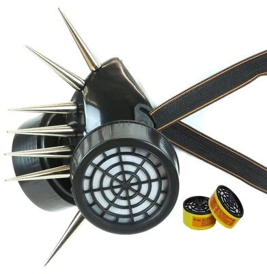 3" Long  Spike Steampunk Gas Mask Cosplay Spikes Respirator Costume Party - Image 1 of 4