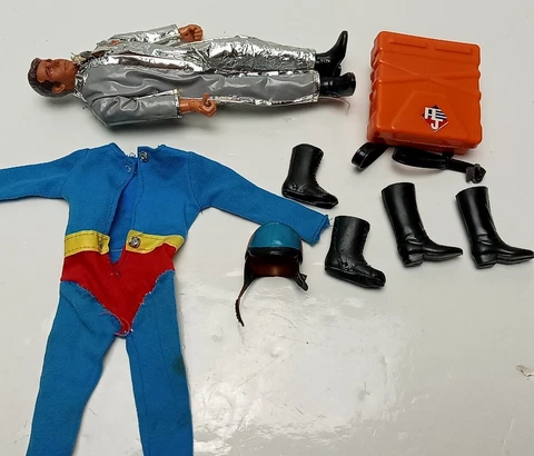 Vtg 1971 MEGO LOT Fonzie Figure Action Jackson Rescue Outfit Parachute Superman Cover