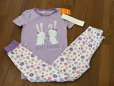 Nuevo Pijama Gymboree Niñas Lavanda Púrpura Lúpulo Conejitos de Pascua Gimmies Talla 8 Foto 1 de 4