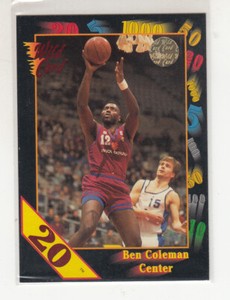 BEN COLEMAN 1991-92 Wild Card NCAA 20 Stripe Parallel #101 Maryland Mint