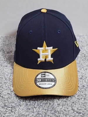 New Era 39THIRTY Houston Astros World Series Stretch Fit Hat Cap Size M/L Gold - Image 1 of 4