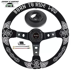 RIDE LOW 350mm Steering Wheel Kit For 91-98 BMW E36 M3 Z3 E39 E36H 840i 850i US - Picture 1 of 3