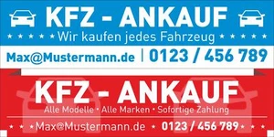 PVC Werbebanner Banner Plane "KFZ Ankauf Service Verkauf" mit Ösen, - Bild 1 von 4