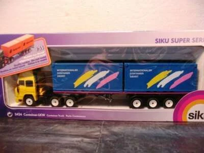 WOW EXTREMELY RARE #3424 Iveco Turbostar Container Truck Dienst Blue 1:55 Siku - Image 1 of 3
