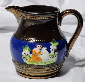 Antique Copper Lusterware Pitcher Creamer Luster From 1800's - Picture 1 of 7