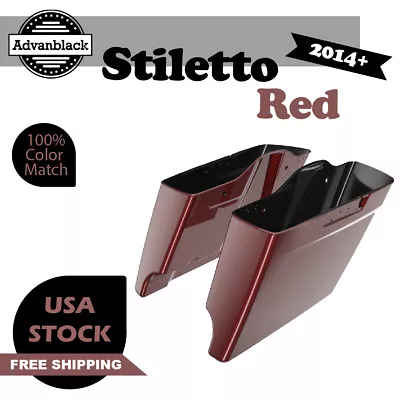 Alforja estirada extendida roja Stiletto para Harley Davidson Touring 14+ Foto 1 de 4
