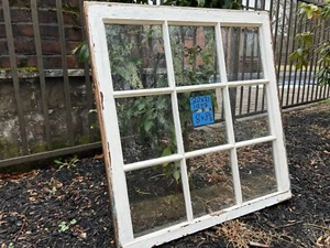 30 x 31 Antique Vintage Large Window Sash Frame old 9 Pane Frame 1920s - Picture 1 of 6