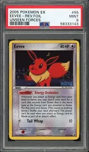 PSA 9 MINT 2005 Pokemon EX Unseen Forces - Eevee - Reverse Foil #55 - Picture 1 of 2