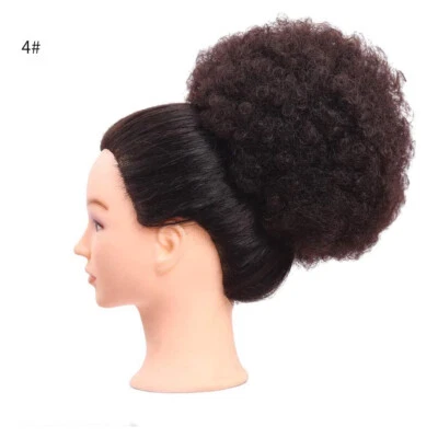 Afro Puff Hair Bun Extension Chignon Capelli Sintetico Corto Coda di Cavallo Kinky - Immagine 1 di 4