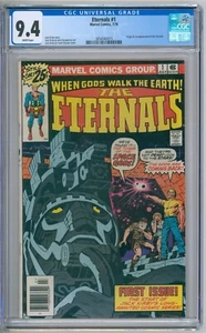 Cómics blancos de Marvel de 1976 de Eternals 1 clasificación CGC 9,4 casi nuevos - Imagen 1 de 2