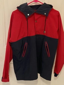 Mother Karen's Pullover Powder Jacket Pocket Red/Blue Ladies 13/14 Vtg - Picture 1 of 12