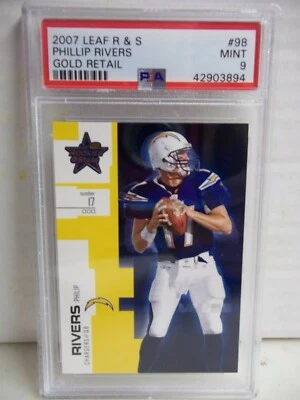 2007 Leaf Gold Philip Rivers PSA Mint 9 Football Card #98 NFL 123 of 349 - Image 1 of 3