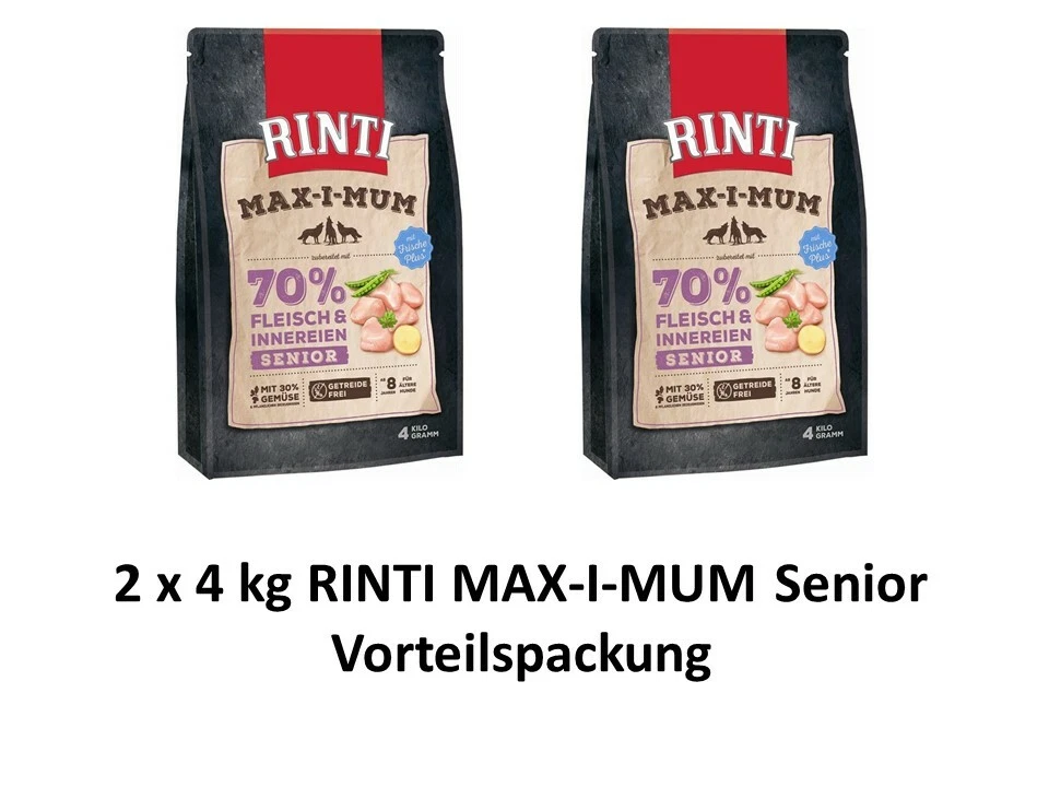 Rinti Max-i-mum Senior | 2 x 4 kg Hundetrockenfutter Vorteilspackung - Bild 1 von 1