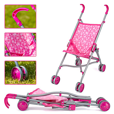 Kids Pushchair Deluxe Buggy Childrens Baby Pram Doll Cot Stroller Great Fun Toy • 12.66£