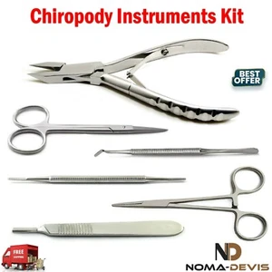 Toenail Surgery Tools Kit Mosquito Forceps Nail Clippers Cutting Scissors Lifter - Picture 1 of 7