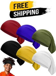 6 Pieces Dreadlock Bands For Men Unisex Spandex Dread Caps Long Head Tube Dread - Picture 1 of 6