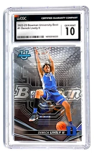 2022-23 Bowman University Best 1 Dereck Lively II RC Mavericks CGC 10 Gem Mint - Picture 1 of 3